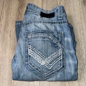 Buckle black blue bootcut boot jean denim